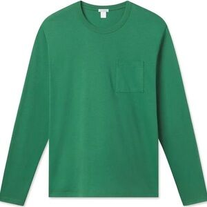 Lake Pajama's Men's Green Long‎ Sleeve Tee Prima Cotton
